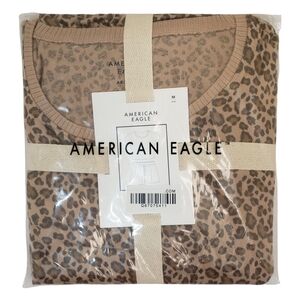 AMERICAN EAGLE Women's Printed Plush Baby Tee PJ Set NWT